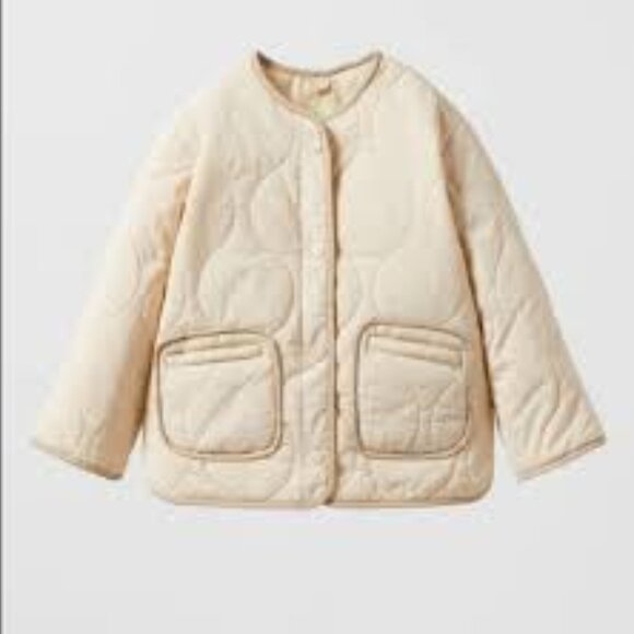 Zara Girls Beige Quilted Jacket